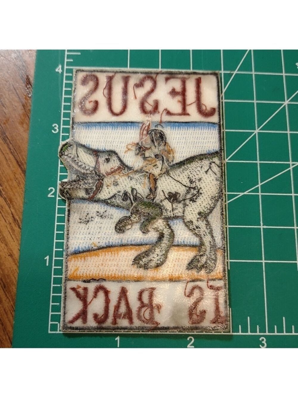 🌻 Jesus Riding Dinosaur Patch - Picture 2 of 2
